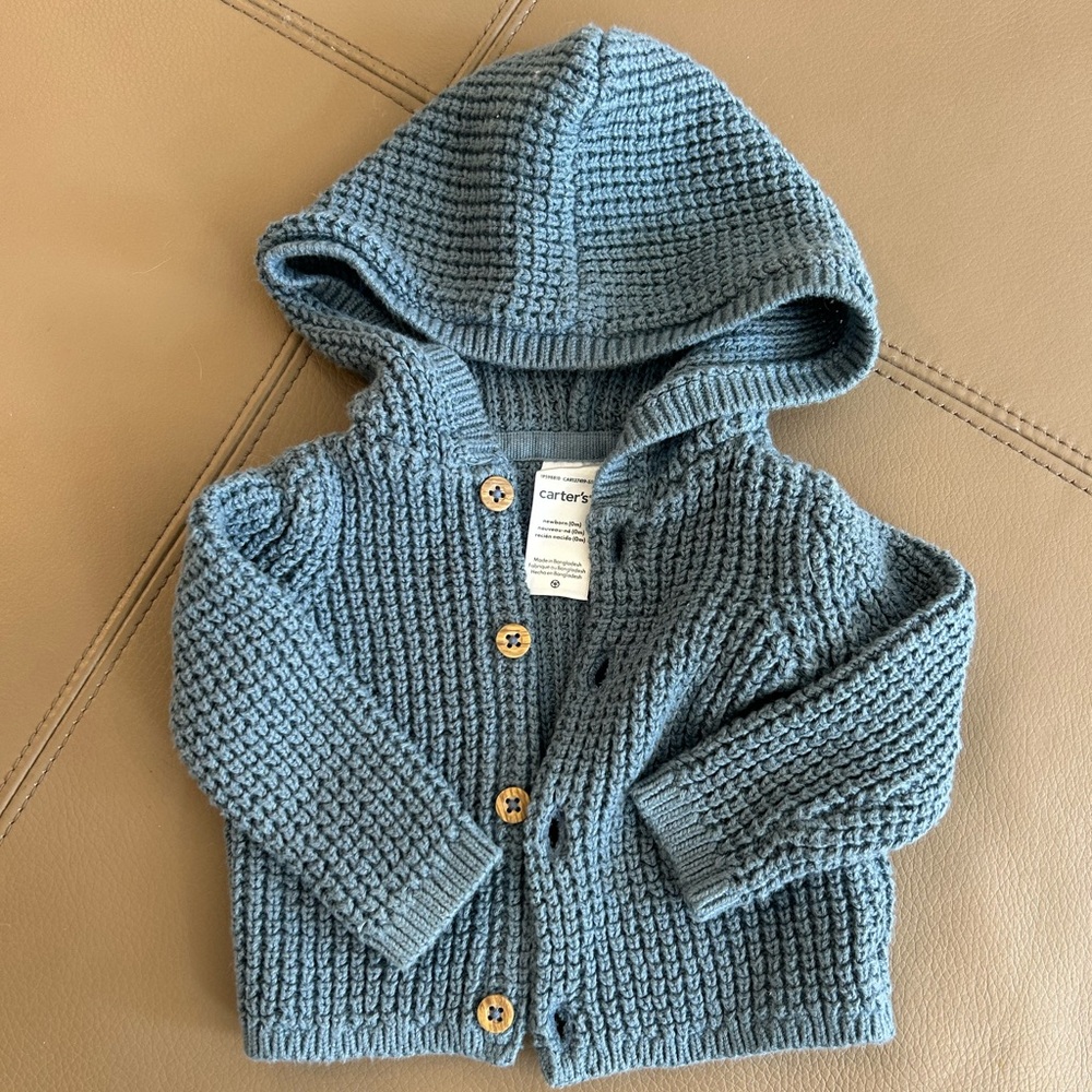 Carter's newborn blue Knit Baby Sweater